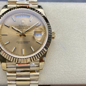 Day Date Rolex Weekly Journal 18K Gold Plated counter weight(Full gold daydate)