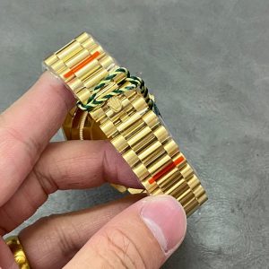Day Date Rolex Weekly Journal 18K Yellow Gold Plated counter weight(Black dial gold daydate) - Image 8