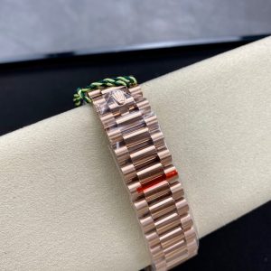 Day Date Rolex Weekly Journal Champaign 18K Gold Plated counter weight(rose gold diamonds daydate) - Image 9