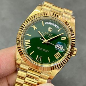 Day Date Rolex Weekly Journal 18K Yellow Gold Plated counter weight(Green dial gold daydate) - Image 4