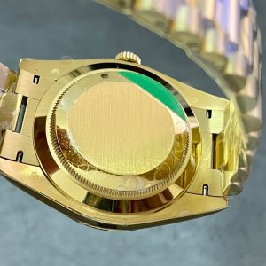 Day Date Rolex Weekly Journal 18K Yellow Gold Plated counter weight(Black dial gold daydate) - Image 7