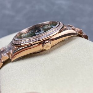 Day Date Rolex Weekly Journal Champaign 18K Gold Plated counter weight(rose gold diamonds daydate) - Image 7