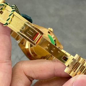 Day Date Rolex Weekly Journal 18K Yellow Gold Plated counter weight(Black dial gold daydate) - Image 9