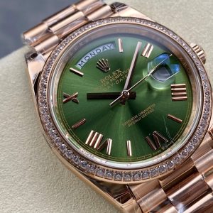 Day Date Rolex Weekly Journal Champaign 18K Gold Plated counter weight(rose gold diamonds daydate) - Image 3