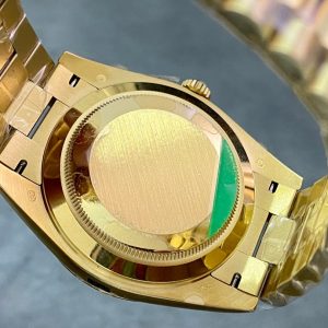 Day Date Rolex Weekly Journal 18K Yellow Gold Plated counter weight(Green dial gold daydate) - Image 7