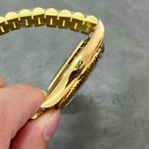 Day Date Rolex Weekly Journal 18K Yellow Gold Plated counter weight(Black dial gold daydate) - Image 5