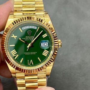 Day Date Rolex Weekly Journal 18K Yellow Gold Plated counter weight(Green dial gold daydate)