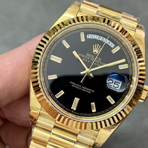 Day Date Rolex Weekly Journal 18K Yellow Gold Plated counter weight(Black dial gold daydate) - Image 4