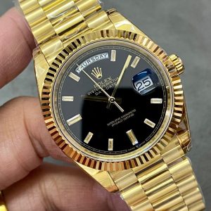 Day Date Rolex Weekly Journal 18K Yellow Gold Plated counter weight(Black dial gold daydate) - Image 3