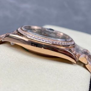 Day Date Rolex Weekly Journal Champaign 18K Gold Plated counter weight(rose gold diamonds daydate) - Image 6